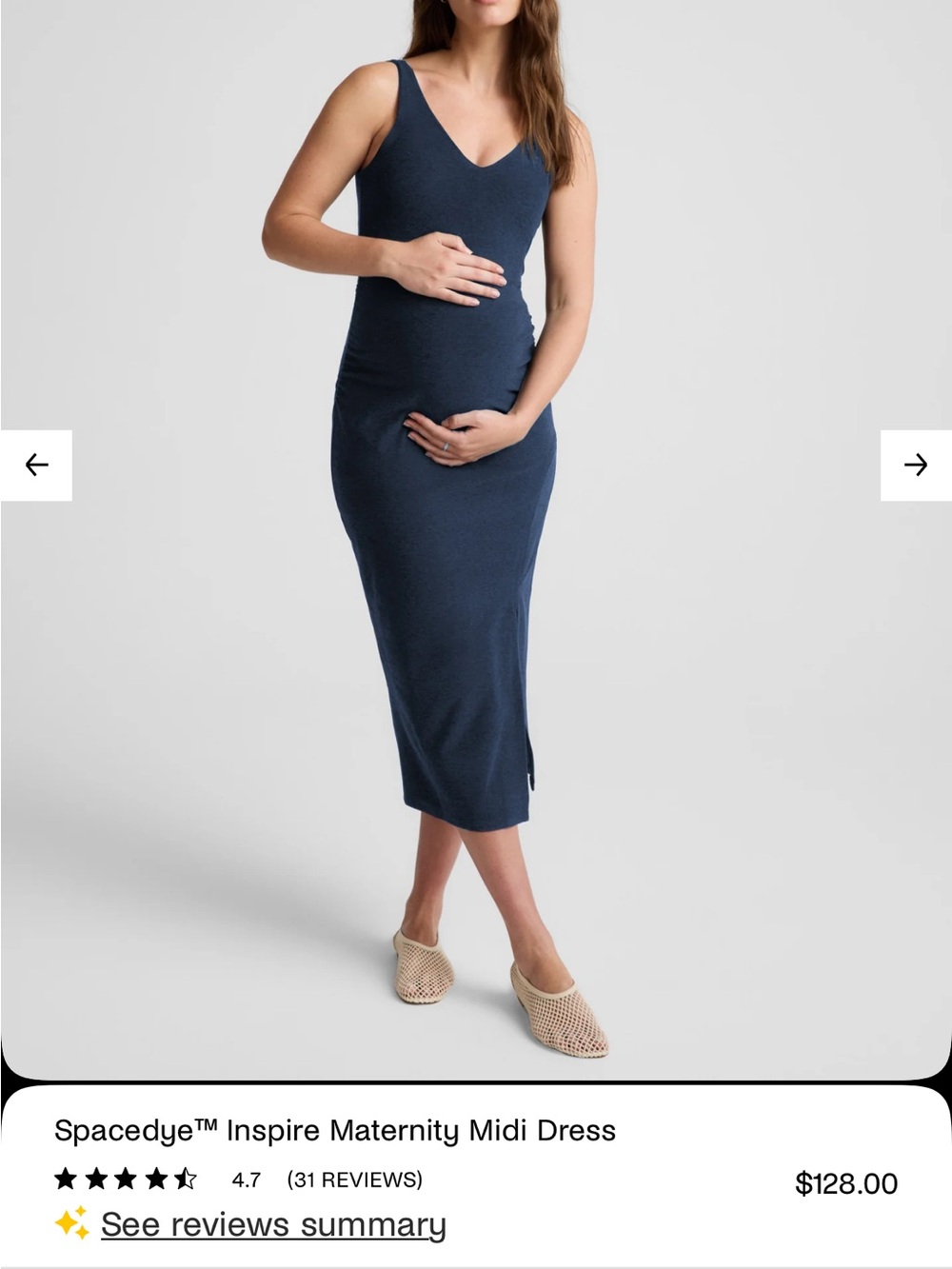 Nwt Beyond yoga inspire maternity midi dress